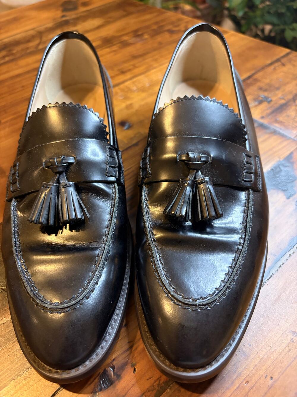 J.Crew Ludlow Black Leather Tassel Loafers Made in Italy Men's Size 10